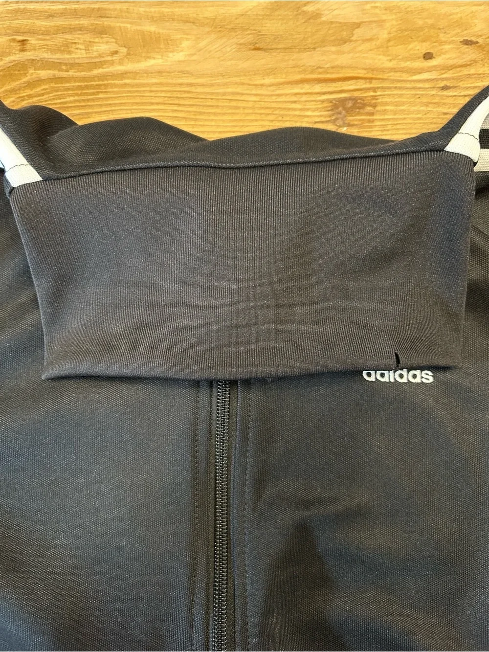 adidas Black Track Jacket with White Stripes